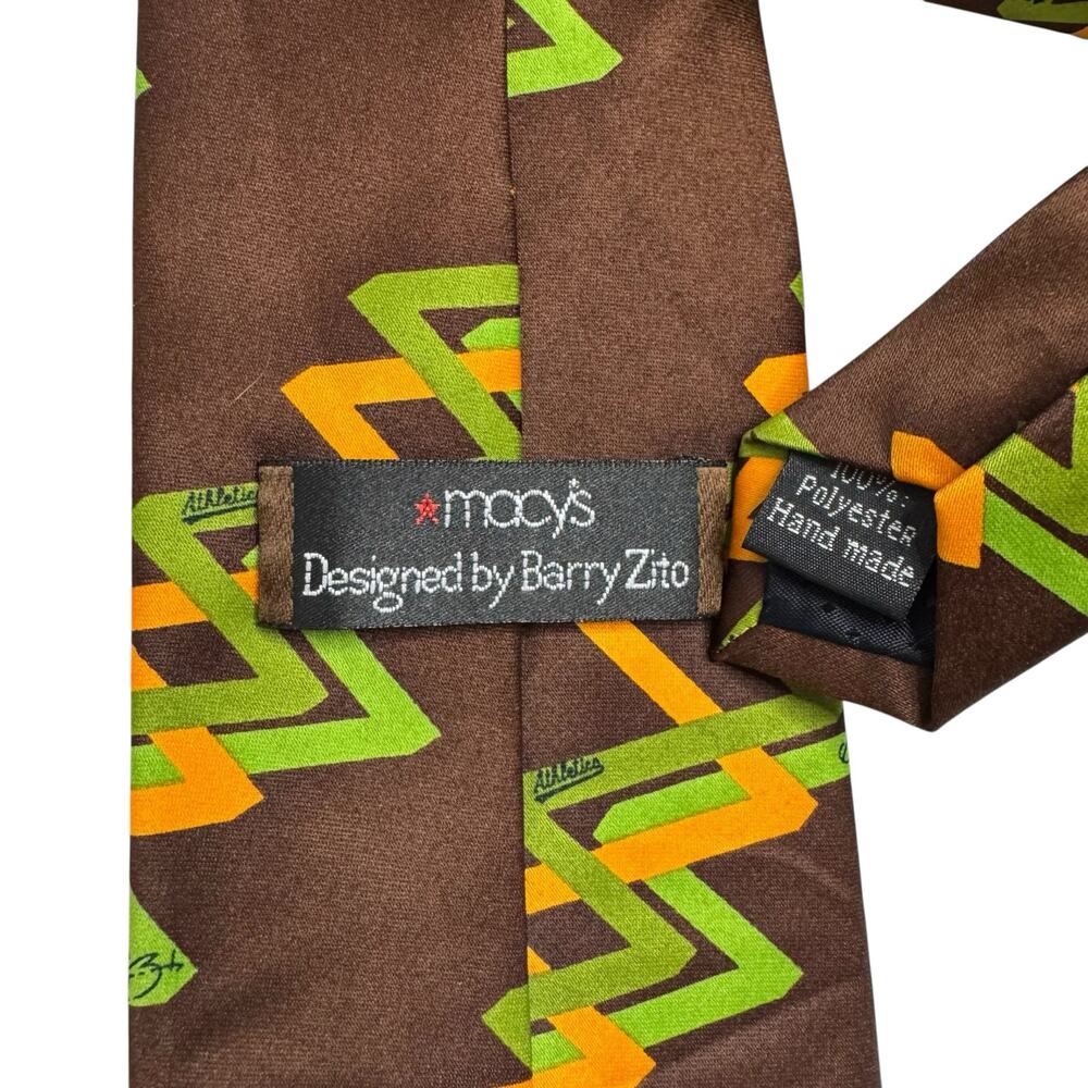 MACYS Barry Zito Oakland A’s Green Gold Brown Handmade Tie Athletics - Picture 5 of 7